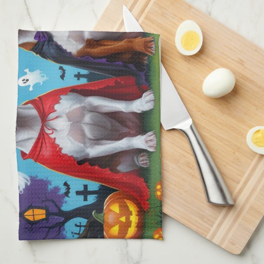 Rhodesian Ridgeback Honden Pompoen Halloween Grapp Theedoek (Quarter Fold)