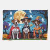 Rhodesian Ridgeback Honden Pompoen Halloween Grapp Theedoek (Horizontaal)
