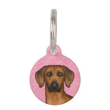 Rhodesian Ridgeback hondenhoofd op roze liefdeshar