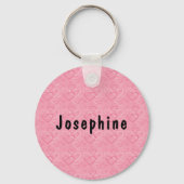 Rhodesian Ridgeback hondenhoofd op roze liefdeshar Sleutelhanger (Achterkant)