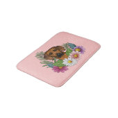 Rhodesian Ridgeback Hondenkop Kleurrijke Bloemen R Badmat (Gekanteld)