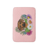 Rhodesian Ridgeback Hondenkop Kleurrijke Bloemen R Badmat (Voorkant Verticaal)
