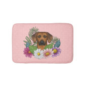 Rhodesian Ridgeback Hondenkop Kleurrijke Bloemen R Badmat (Voorkant)