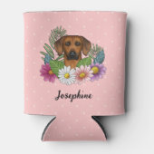 Rhodesian Ridgeback Hondenkop Kleurrijke Bloemen R Blikjeskoeler (Voorkant)