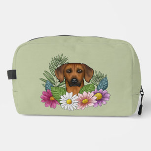 Rhodesian Ridgeback Hondenkop Kleurrijke Veldbloem Toilettasje