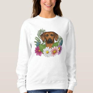 Rhodesian Ridgeback Hondenkop Kleurrijke Veldbloem Trui