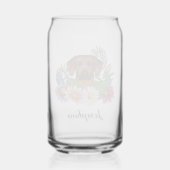 Rhodesian Ridgeback Hondenkop Kleurrijke Wildbloem Blikvorm Glas (Achterkant)