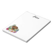 Rhodesian Ridgeback Hondenkop Kleurrijke Wildbloem Notitieblok (Linkerzijde)