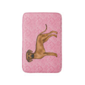 Rhodesian Ridgeback Hondenliefde Hart Patroon Roze Badmat (Voorkant Verticaal)