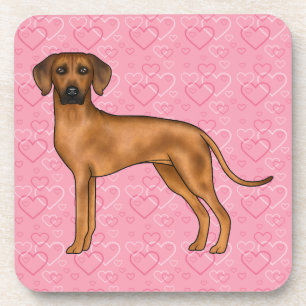 Rhodesian Ridgeback Hondenliefde Hart Patroon Roze Bier Onderzetter