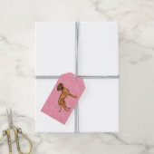 Rhodesian Ridgeback Hondenliefde Hart Patroon Roze Cadeaulabel (Met Touw)