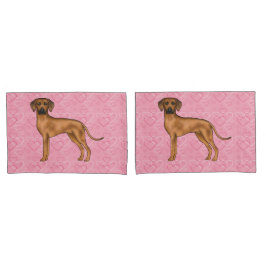 Rhodesian Ridgeback Hondenliefde Hart Patroon Roze Kussensloop