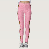 Rhodesian Ridgeback Hondenliefde Hart Patroon Roze Leggings (Voorkant)
