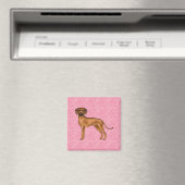 Rhodesian Ridgeback Hondenliefde Hart Patroon Roze Magneet (Insitu (Vaatwasser))