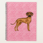 Rhodesian Ridgeback Hondenliefde Hart Patroon Roze Planner (Voorkant)