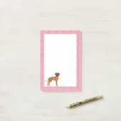 Rhodesian Ridgeback Hondenliefde Hart Patroon Roze Post-it® Notes (Op bureau)