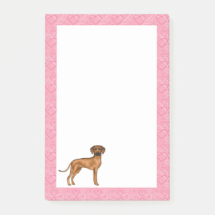 Rhodesian Ridgeback Hondenliefde Hart Patroon Roze Post-it® Notes