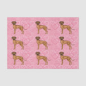 Rhodesian Ridgeback Hondenliefde Hart Patroon Roze Tissuepapier (Voorkant)