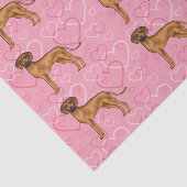 Rhodesian Ridgeback Hondenliefde Hart Patroon Roze Tissuepapier (Detail)