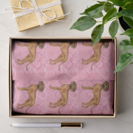 Rhodesian Ridgeback Hondenliefde Hart Patroon Roze Tissuepapier