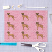 Rhodesian Ridgeback Hondenliefde Hart Patroon Roze Tissuepapier (Craft)