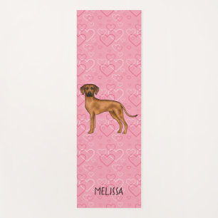 Rhodesian Ridgeback Hondenliefde Hart Patroon Roze Yogamat