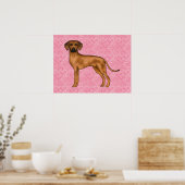 Rhodesian Ridgeback Hondenliefde Hartpatroon Roze Poster (Keuken)