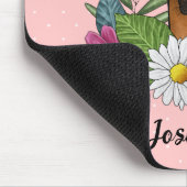 Rhodesian Ridgeback hoofd kleurrijke bloemen en na Muismat (Hoek)