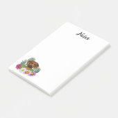 Rhodesian Ridgeback hoofd kleurrijke bloemen en te Post-it® Notes (Schuin)