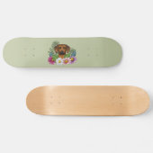 Rhodesian Ridgeback Hoofd Kleurrijke Bloemen Op Gr Persoonlijk Skateboard (Horizontaal)