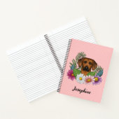 Rhodesian Ridgeback Hoofd Kleurrijke Bloemen Op Ro Notitieboek (Binnen)
