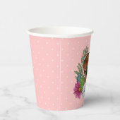 Rhodesian Ridgeback Hoofd Kleurrijke Bloemen Op Ro Papieren Bekers (Rechts)