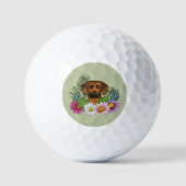 Rhodesian Ridgeback Hoofd Kleurrijke Zomerbloemen Golfballen (Voorkant)
