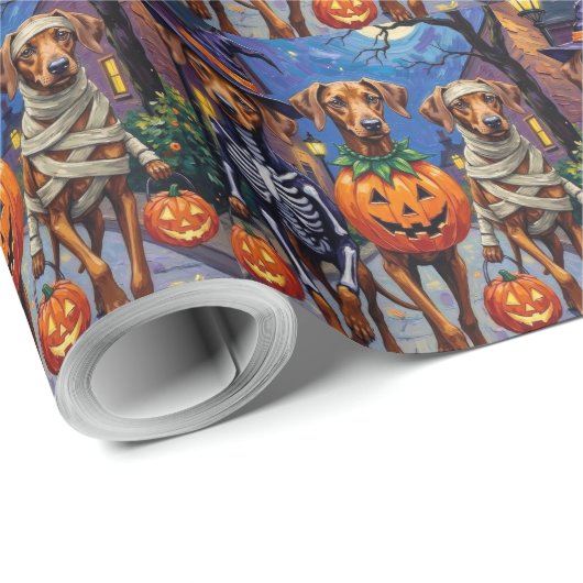 Rhodesian Ridgeback in Halloween Costumes Cadeaupapier (Rol Hoek)
