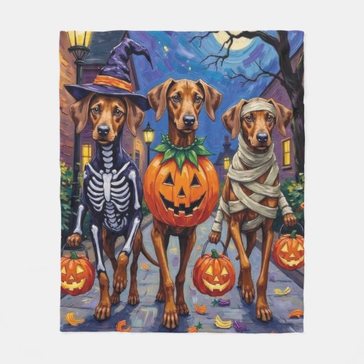 Rhodesian Ridgeback in Halloween Costumes Fleece Deken (Voorkant)