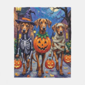 Rhodesian Ridgeback in Halloween-kostuums Fleece Deken (Voorkant)