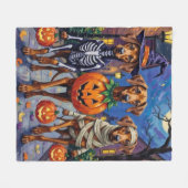 Rhodesian Ridgeback in Halloween-kostuums Fleece Deken (Voorkant (Horizontaal))