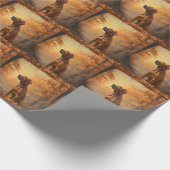 Rhodesian Ridgeback in herfst laat Herfst inspirer Cadeaupapier (Hoek)