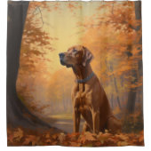 Rhodesian Ridgeback in herfst laat Herfst inspirer Douchegordijn (Voorkant)