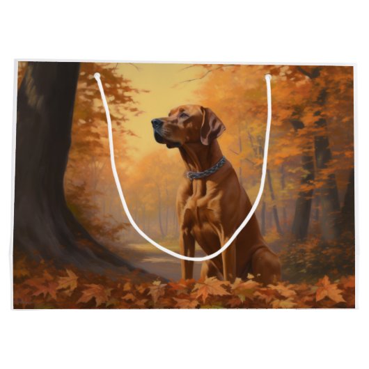 Rhodesian Ridgeback in herfst laat Herfst inspirer Groot Cadeauzakje (Achterkant)
