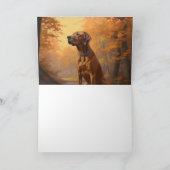 Rhodesian Ridgeback in herfst laat Herfst inspirer Kaart (Binnen)