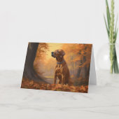 Rhodesian Ridgeback in herfst laat Herfst inspirer Kaart (Voorkant)