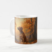 Rhodesian Ridgeback in herfst laat Herfst inspirer Koffiemok (Voorkant links)