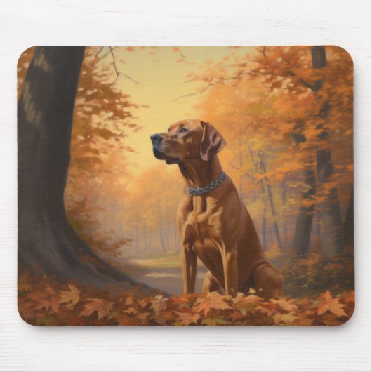 Rhodesian Ridgeback in herfst laat Herfst inspirer Muismat (Voorkant)