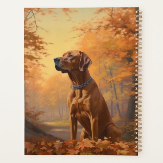 Rhodesian Ridgeback in herfst laat Herfst inspirer Planner (Achterkant)