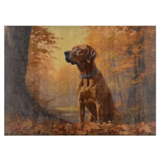 Rhodesian Ridgeback in herfst laat Herfst inspirer Snijplank (Voorkant)