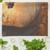 Rhodesian Ridgeback in herfst laat Herfst inspirer Theedoek (Gevouwen)