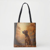 Rhodesian Ridgeback in herfst laat Herfst inspirer Tote Bag (Voorkant)
