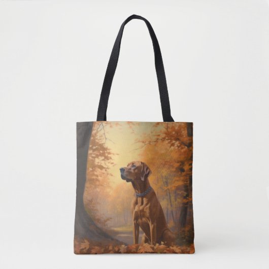 Rhodesian Ridgeback in herfst laat Herfst inspirer Tote Bag (Voorkant)