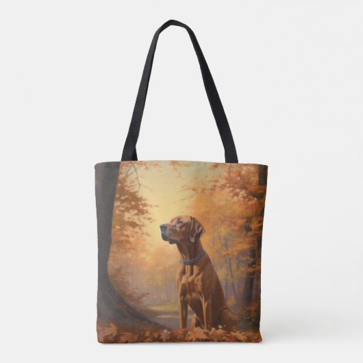 Rhodesian Ridgeback in herfst laat Herfst inspirer Tote Bag (Achterkant)